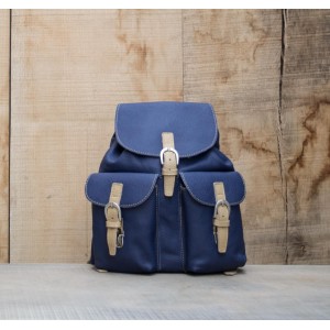 SAC A DOS CUIR BLEU | Font-Romeu